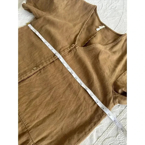 Rylee & Cru Tencel Linen Blend Utility Jumpsuit Brown Romper Pockets Size M - Picture 9 of 14